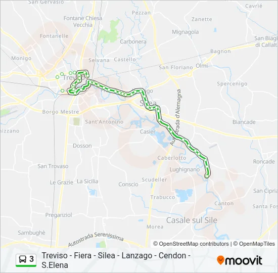 3 Bus Line Map