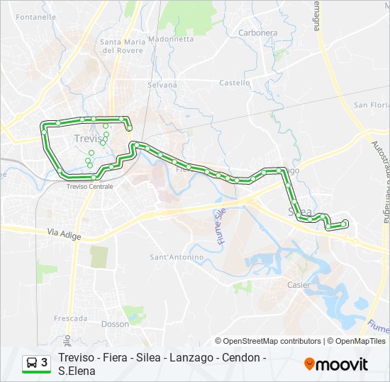Percorso linea bus 3