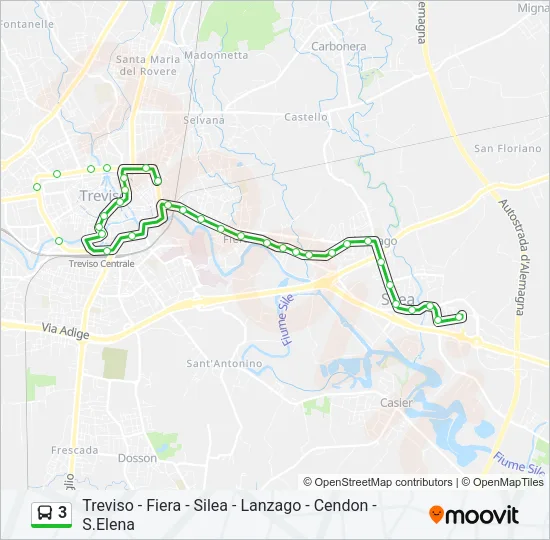 3 Bus Line Map