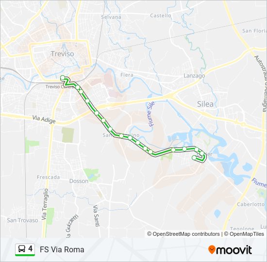 Percorso linea bus 4