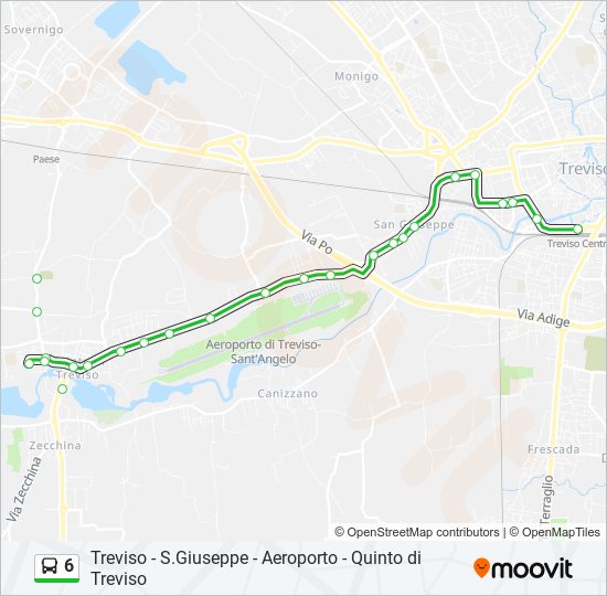 Percorso linea bus 6