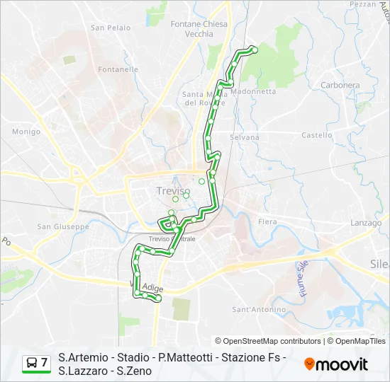 7 Bus Line Map