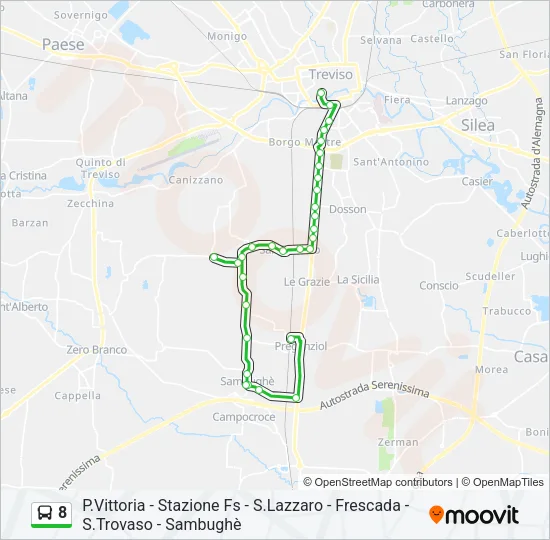 8 Bus Line Map
