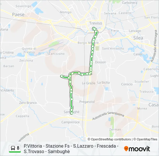 8 Bus Line Map