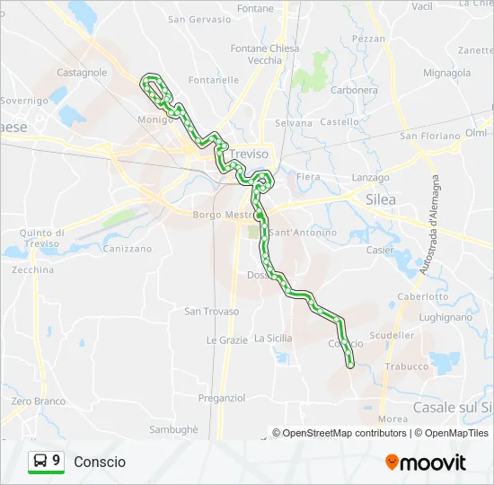9 Bus Line Map