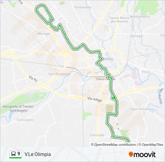 9 bus Line Map