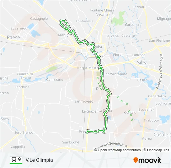 9 Bus Line Map