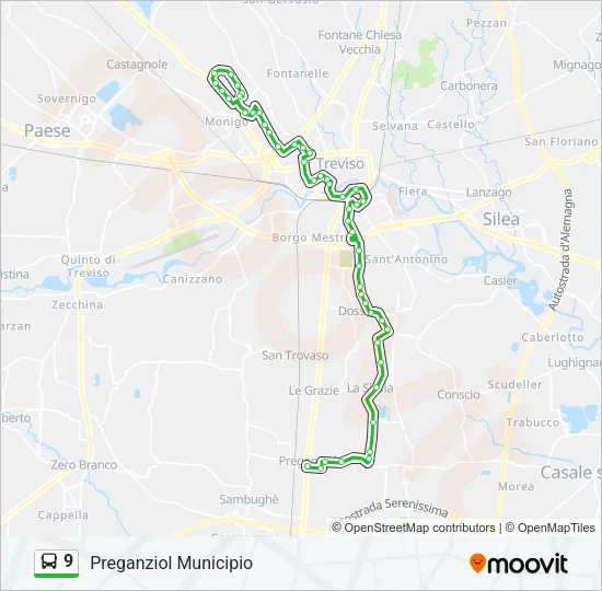 9 Bus Line Map