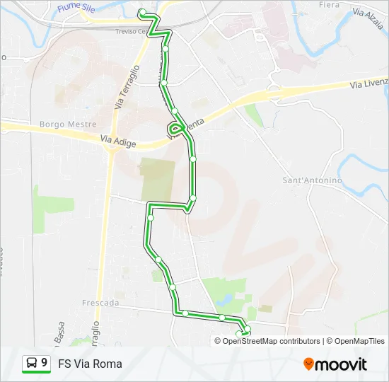 9 Bus Line Map