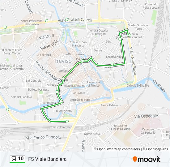 Percorso linea bus 10