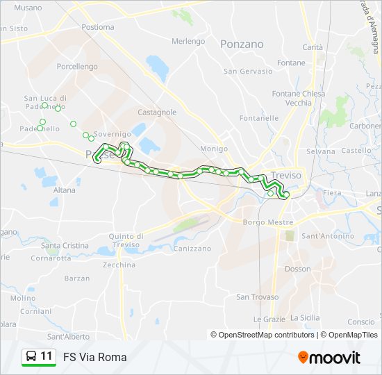 Percorso linea bus 11