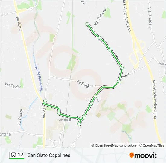 12 Bus Line Map