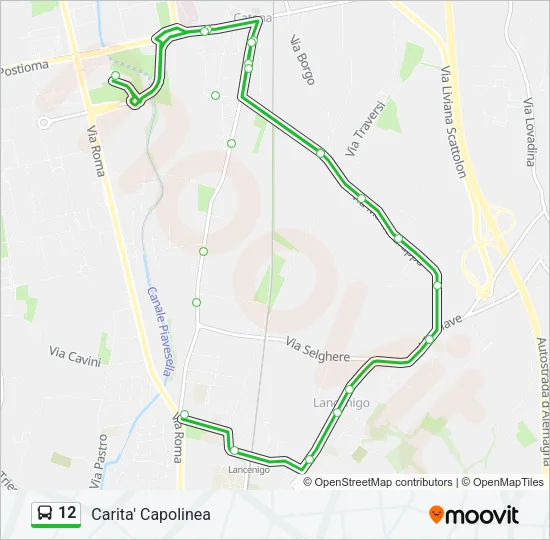 12 Bus Line Map