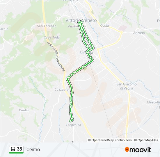 33 bus Line Map