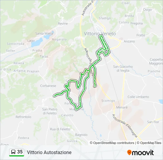 35 Bus Line Map