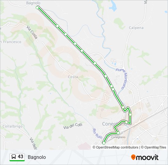 43 bus Line Map