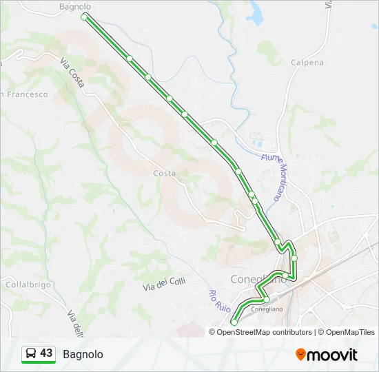 43 Bus Line Map
