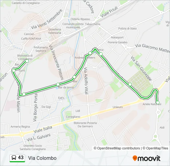 43 Bus Line Map