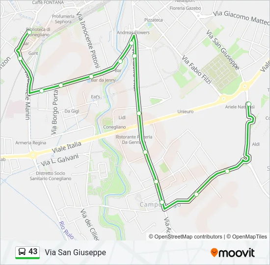 43 Bus Line Map