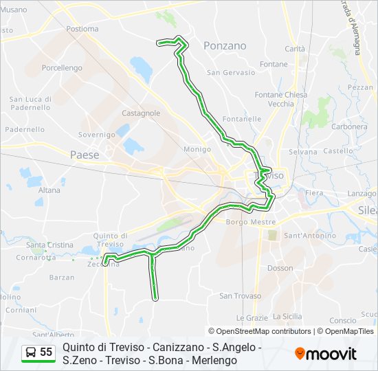 Percorso linea bus 55