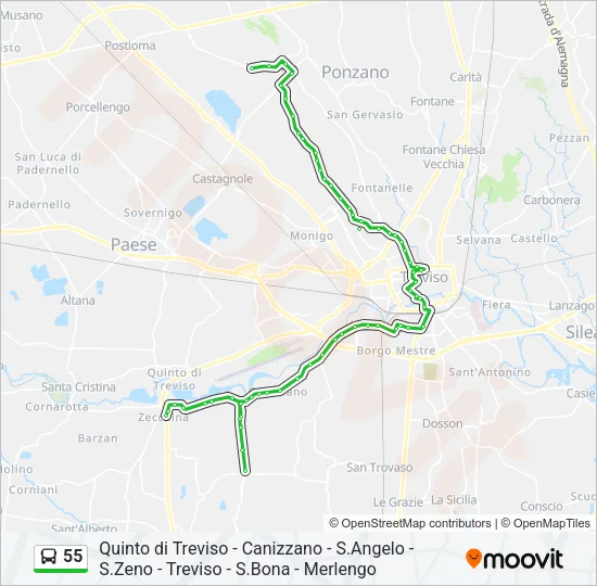 55 Bus Line Map