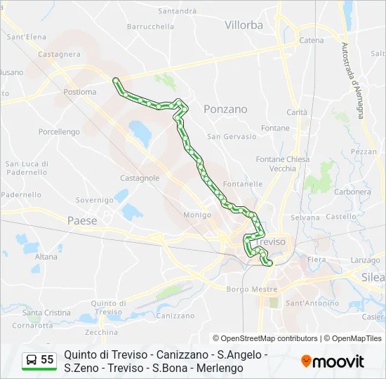55 Bus Line Map
