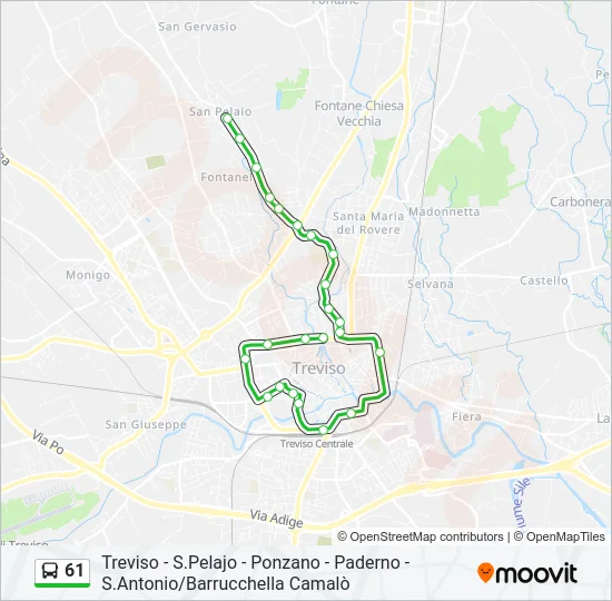 61 Bus Line Map