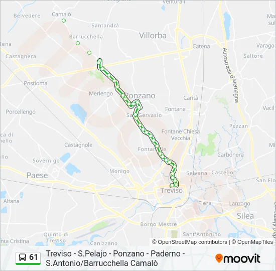 61 Bus Line Map
