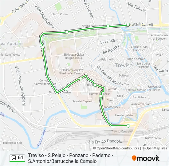 61 Bus Line Map