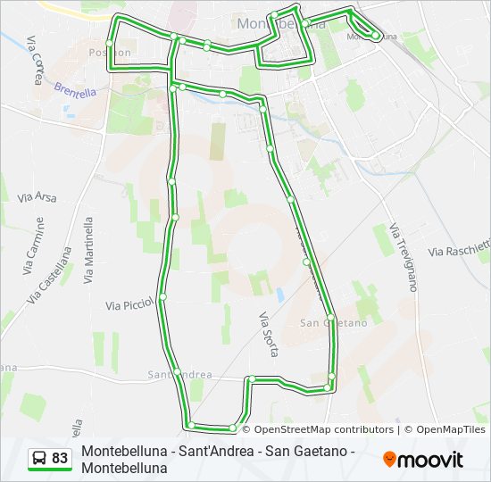 Percorso linea bus 83
