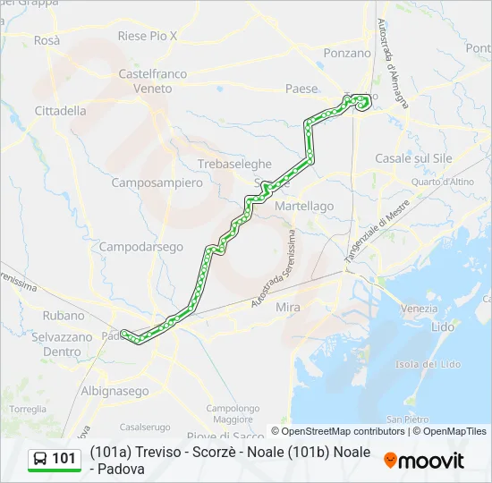 101 Bus Line Map