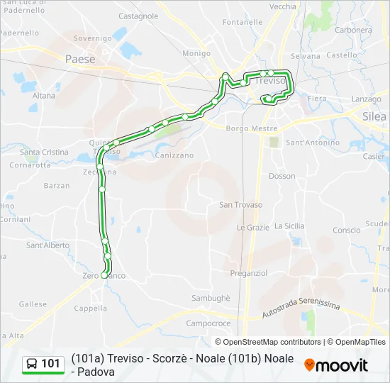 101 Bus Line Map