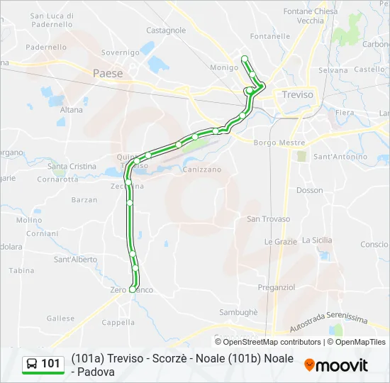 101 Bus Line Map