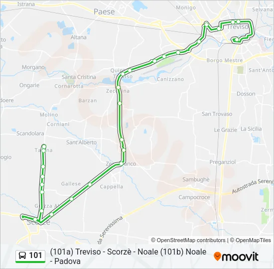 101 Bus Line Map