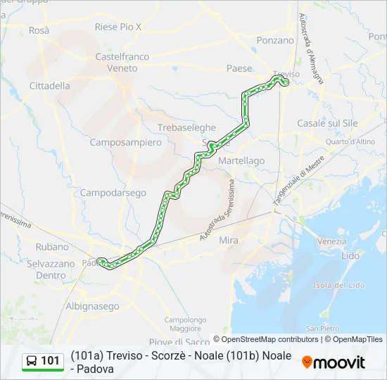 101 Bus Line Map