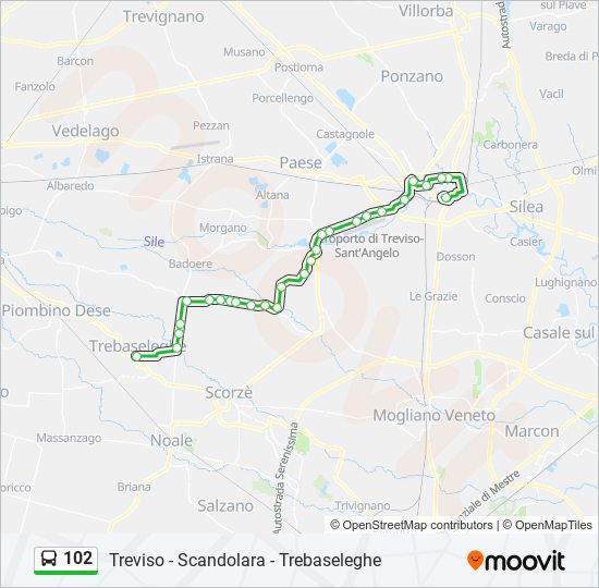 102 bus Line Map