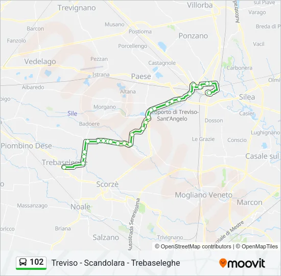 102 Bus Line Map