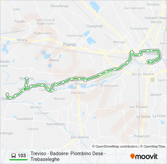 103 Bus Line Map