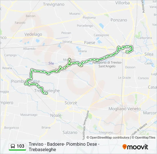 103 Bus Line Map