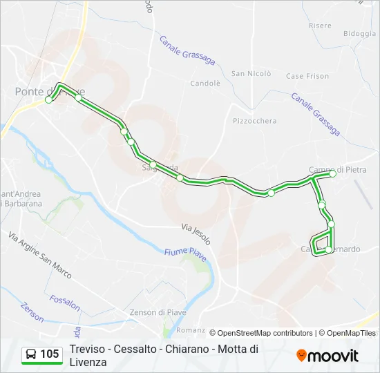 105 Bus Line Map