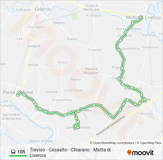 105 Bus Line Map