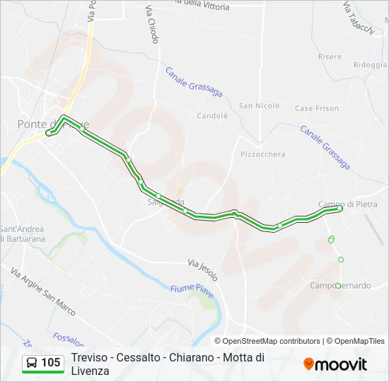 105 Bus Line Map