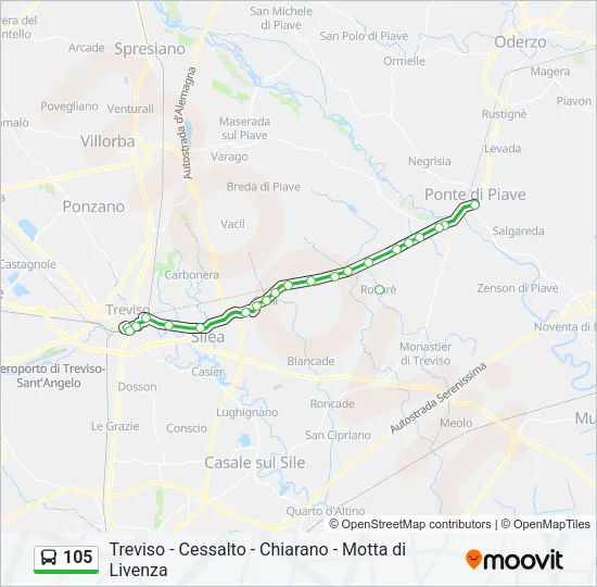 105 Bus Line Map