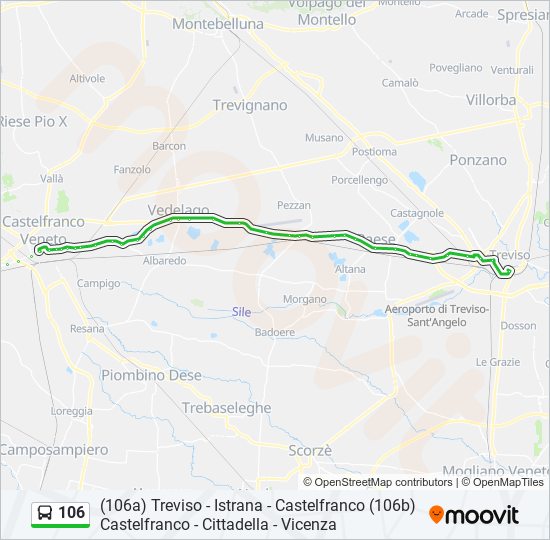 106 bus Line Map