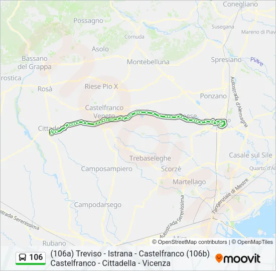 106 Bus Line Map