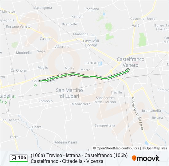 106 bus Line Map