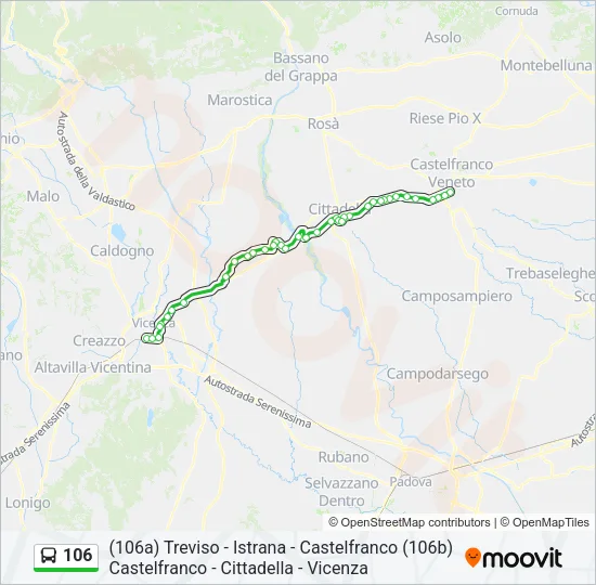 106 Bus Line Map