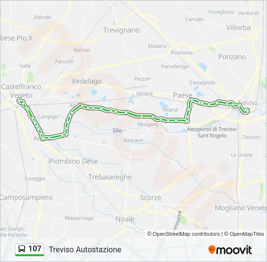 107 Bus Line Map