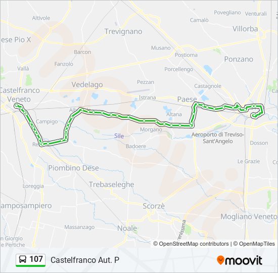 Percorso linea bus 107