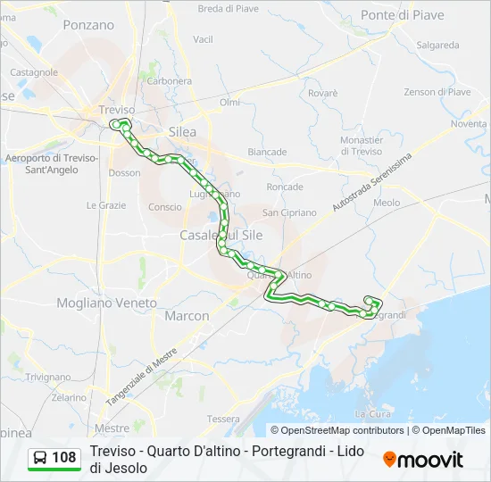 108 Bus Line Map